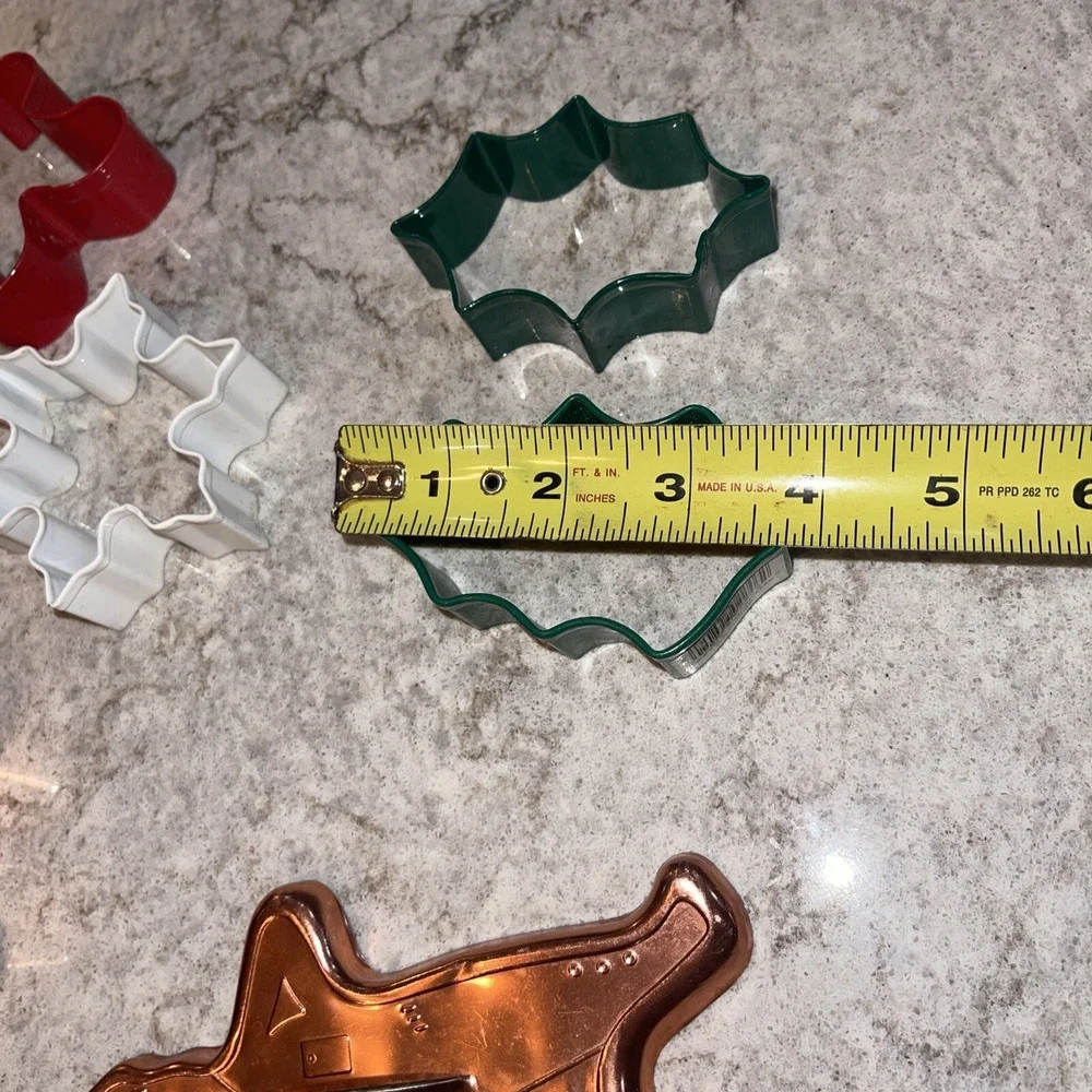 Vintage Aluminum Metal Copper Cookie Cutters Christmas Decor Lot Of 9